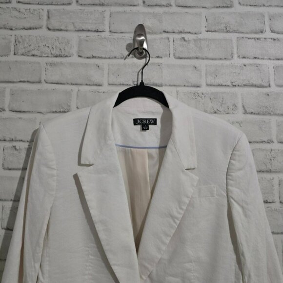 J. Crew Madelen Linen Blend Blazer Cream Size 6‎ - Picture 7 of 12